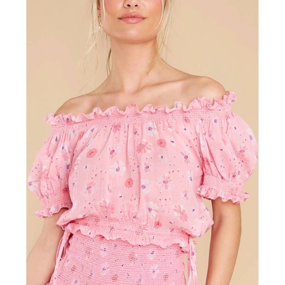 NEW LOVESHACKFANCY rosalinda crop top in coral blaze
